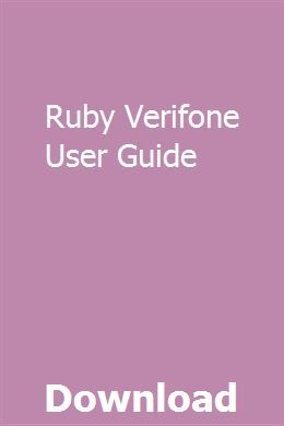 verifone ruby operating manual